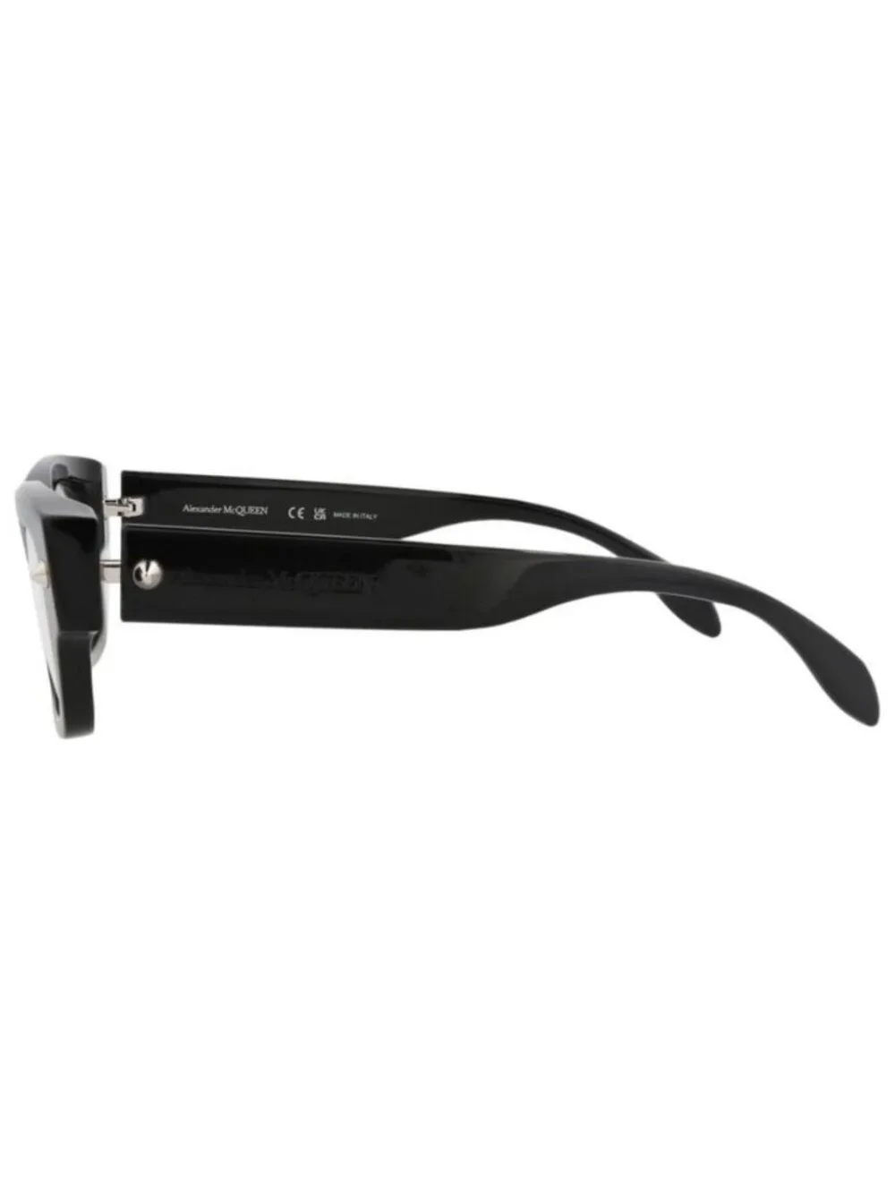 New Alexander McQueen Unisex Square/Rectangle Black Black Transparent Fashion De